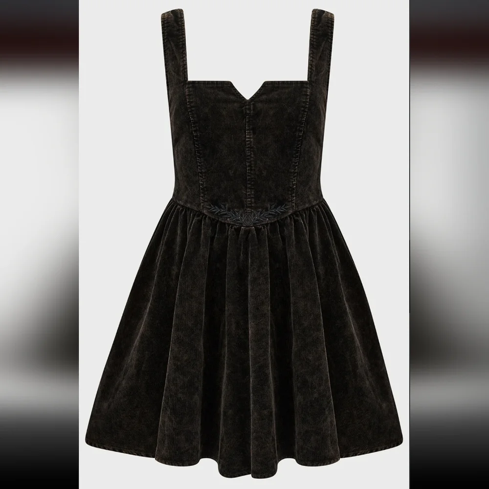 Killstar Black Velvet Mini Dress - Picture 1 of 7